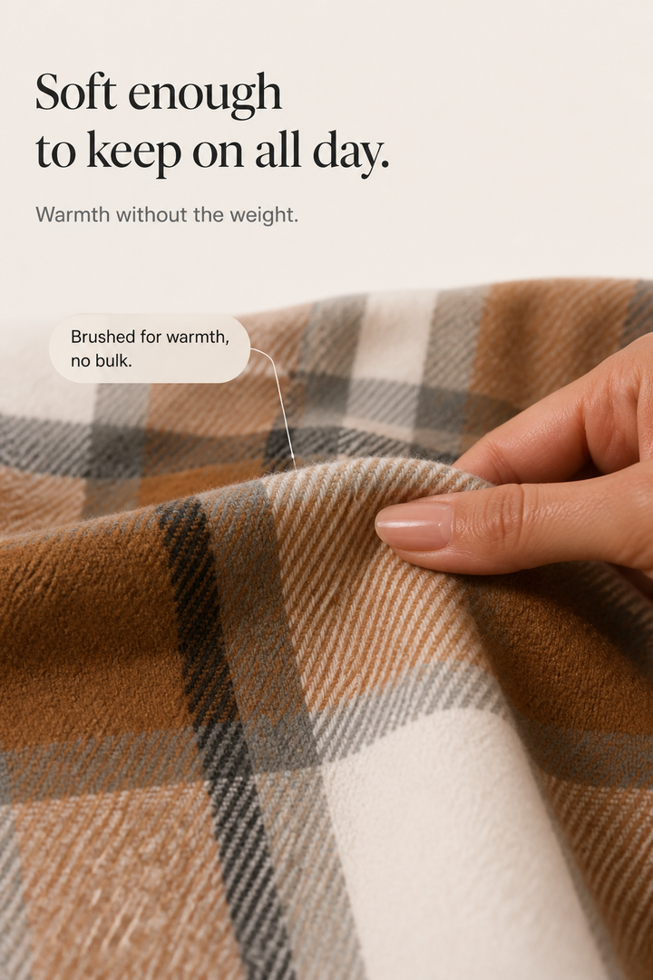 Clarisse | Women's Relaxed Check Shirt Jacket with Flap Pockets