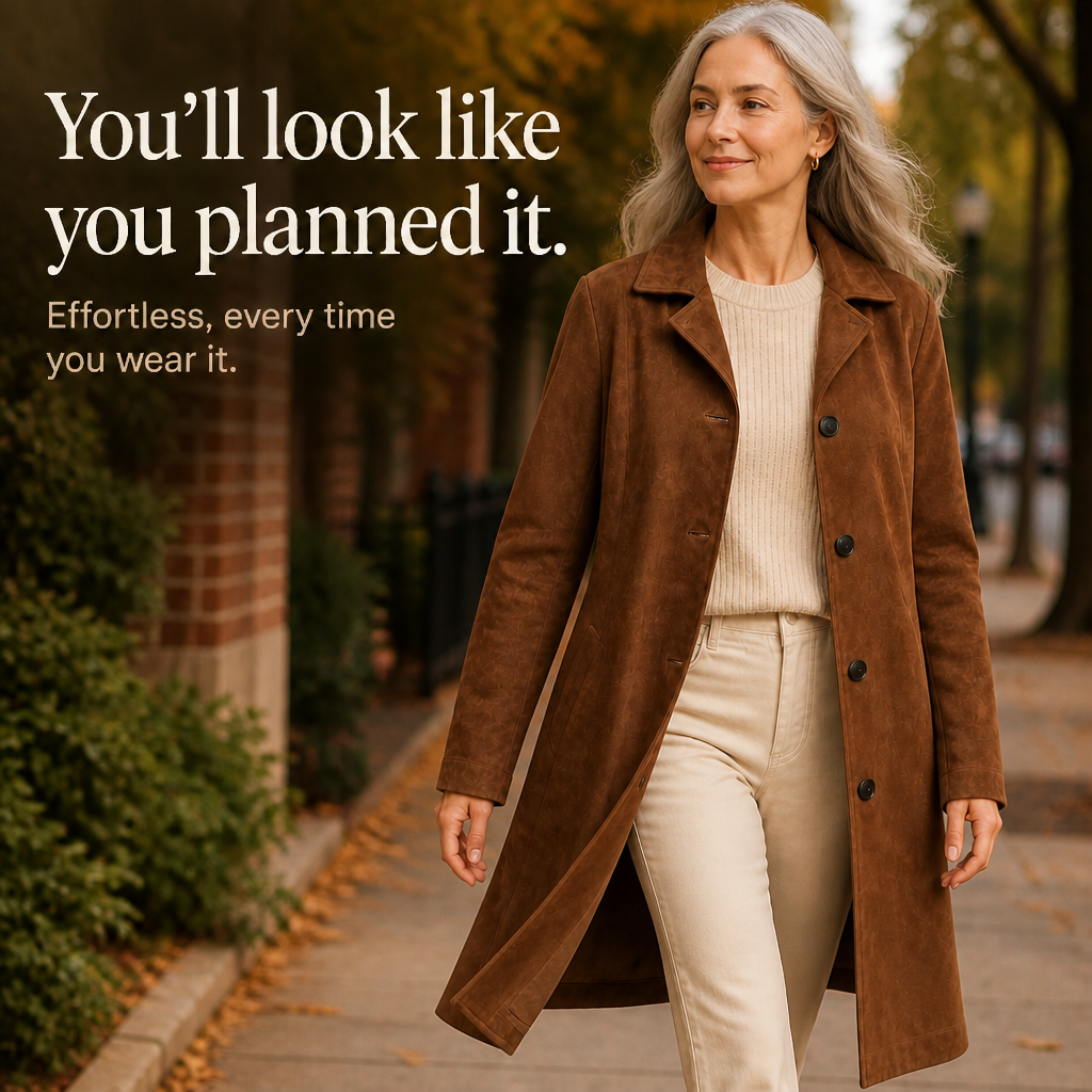 Thomasine | Women's Mid-Calf Coat with Patch Pockets and Notch Lapel