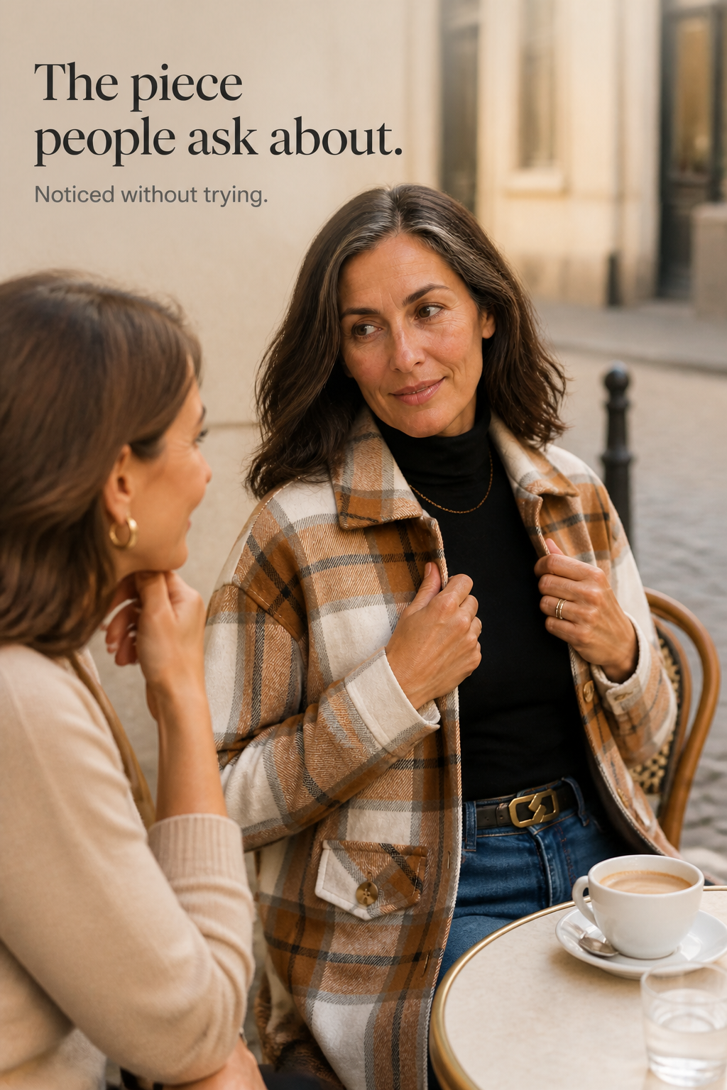 Clarisse | Women's Relaxed Check Shirt Jacket with Flap Pockets