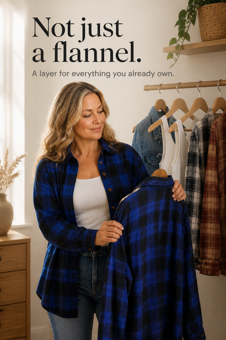Solene | Women's Oversized Check Shacket with Chest Pockets