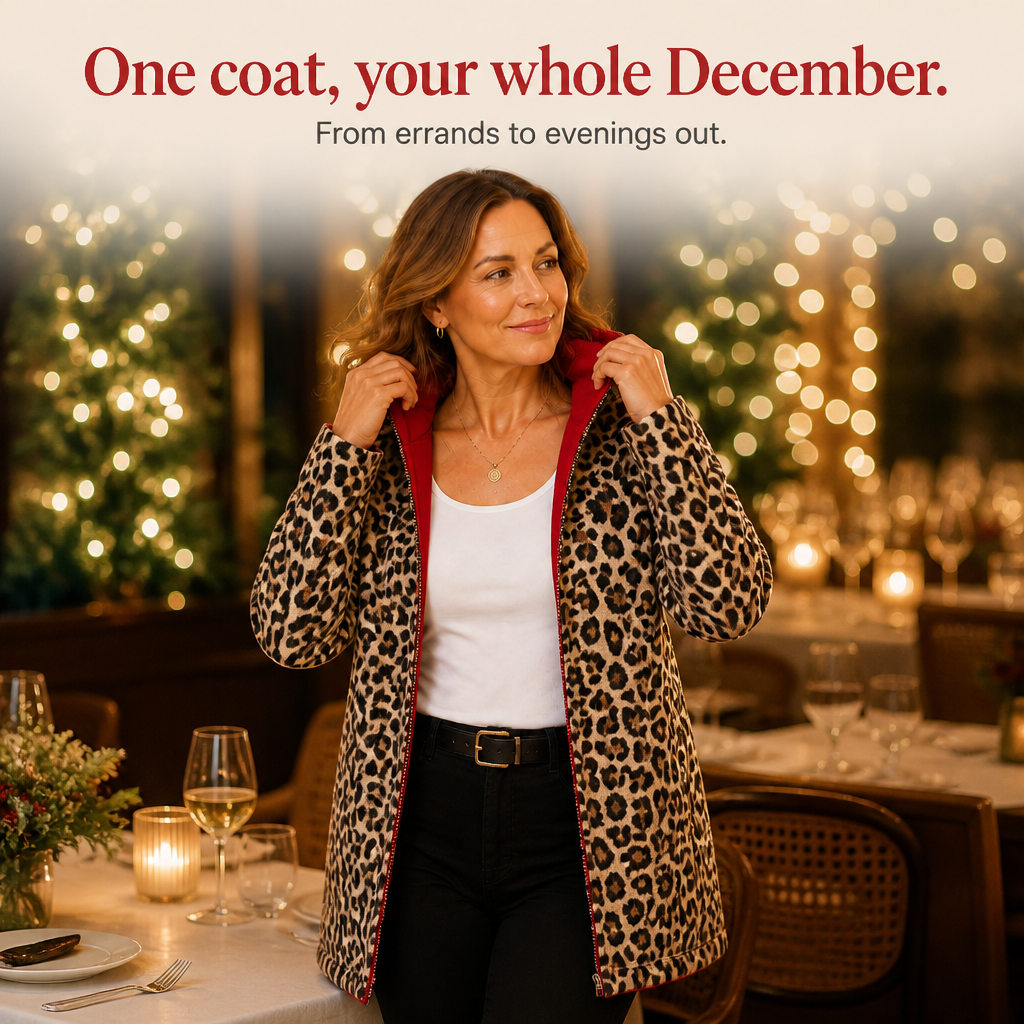 Clemence | Women's Reversible Leopard-Lined Hooded Coat