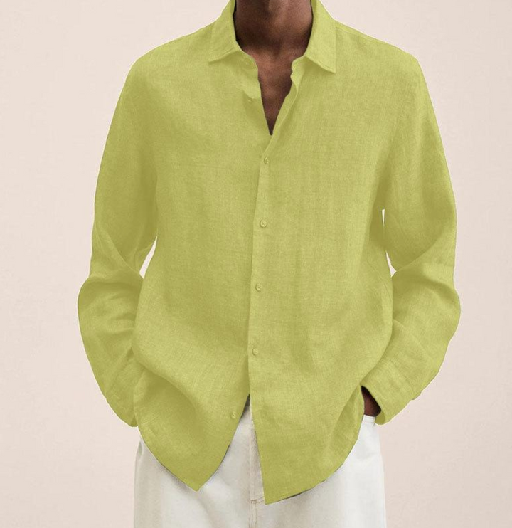Chen | Men's Lightweight Linen Blend Classic Collar Shirt