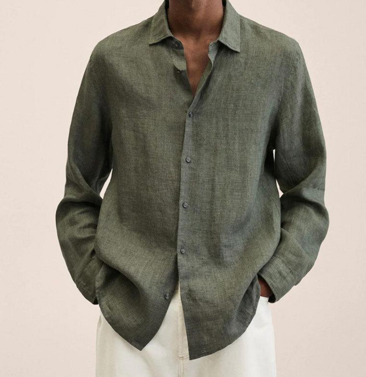 Chen | Men's Lightweight Linen Blend Classic Collar Shirt