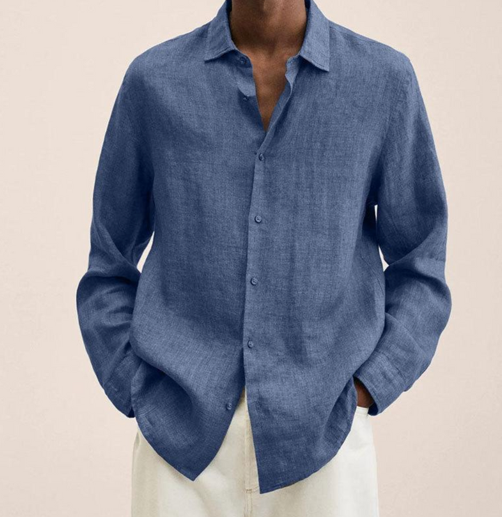 Chen | Men's Lightweight Linen Blend Classic Collar Shirt
