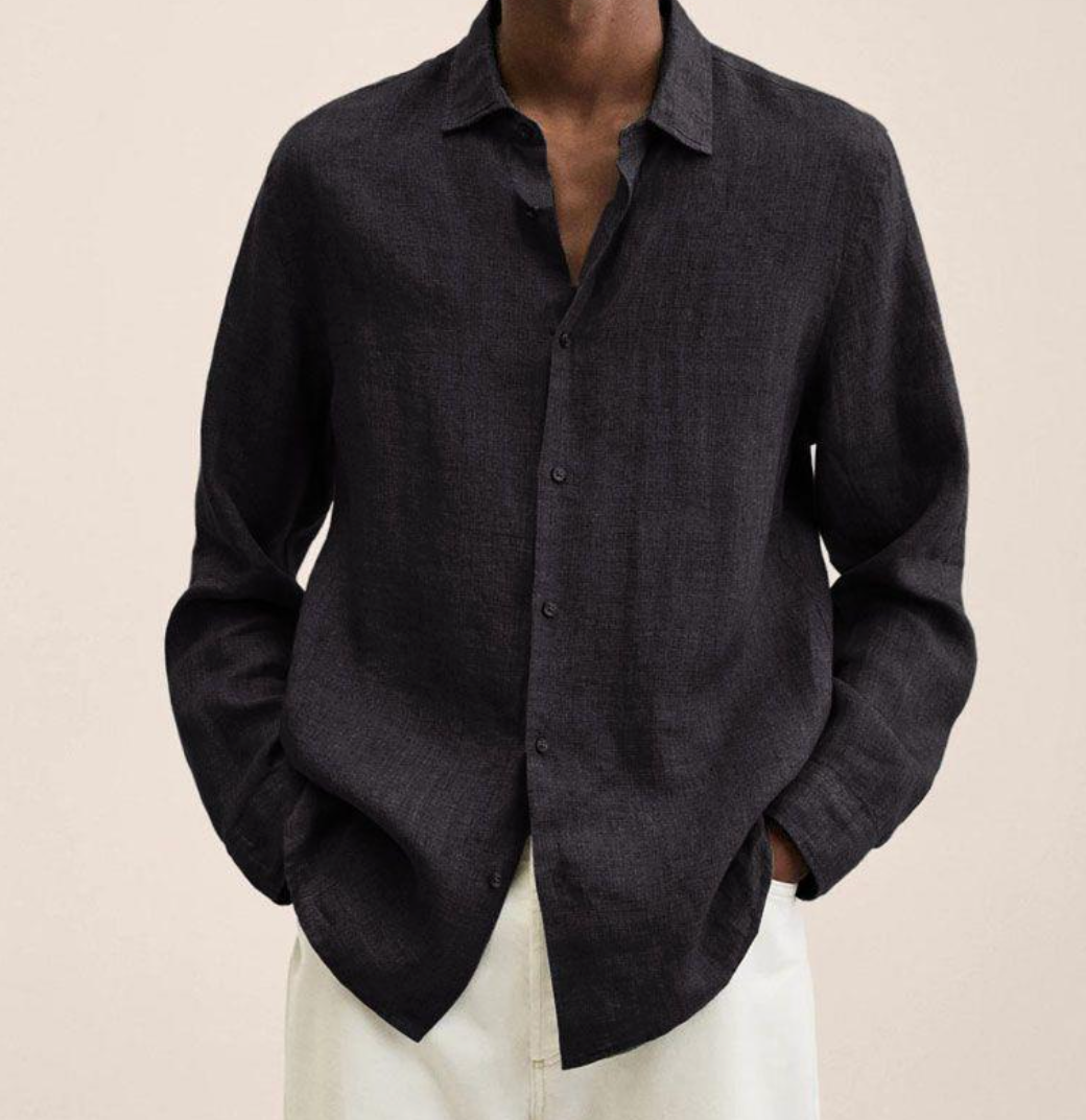 Chen | Men's Lightweight Linen Blend Classic Collar Shirt