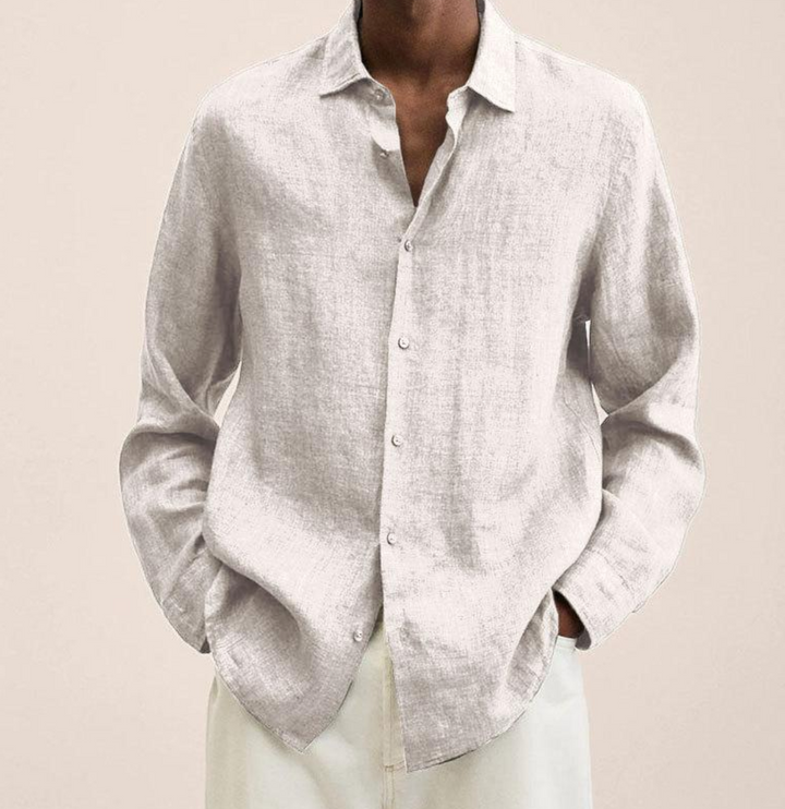 Chen | Men's Lightweight Linen Blend Classic Collar Shirt