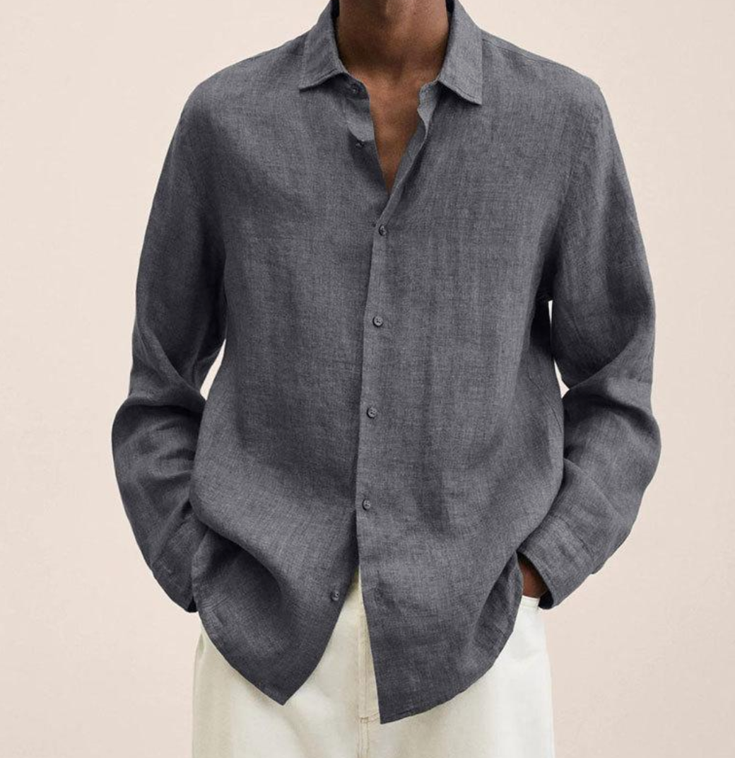 Chen | Men's Lightweight Linen Blend Classic Collar Shirt