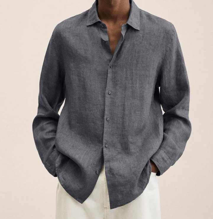 Chen | Men's Lightweight Linen Blend Classic Collar Shirt