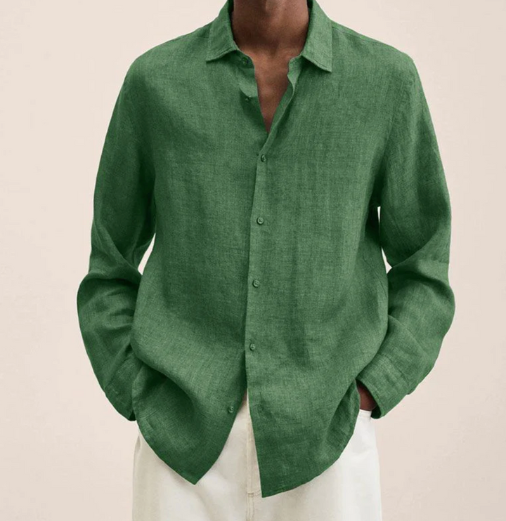 Chen | Men's Lightweight Linen Blend Classic Collar Shirt