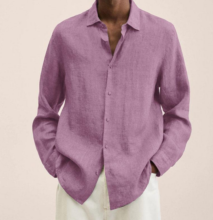 Chen | Men's Lightweight Linen Blend Classic Collar Shirt