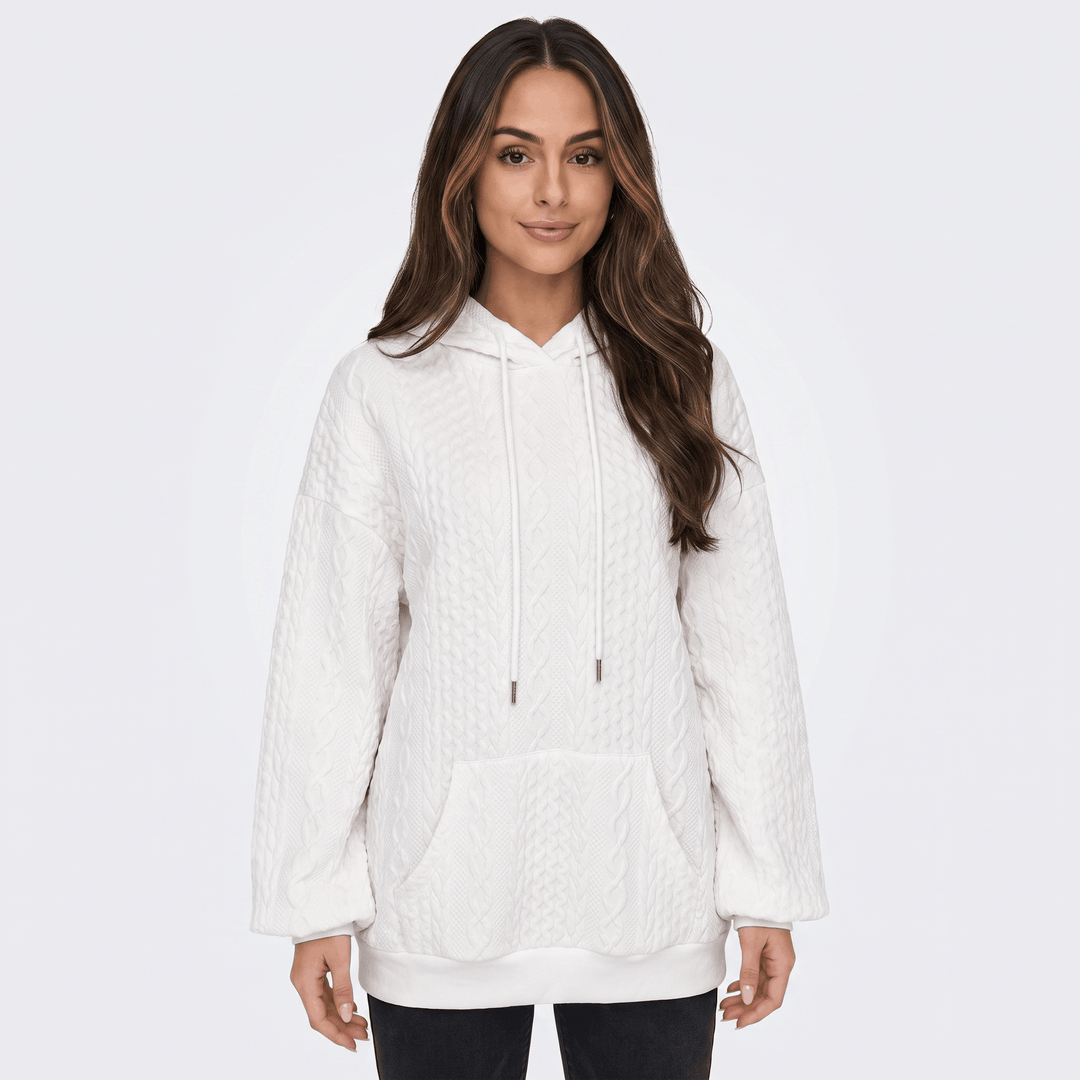 Chloe | Women's Cable Knit Pullover Hoodie
