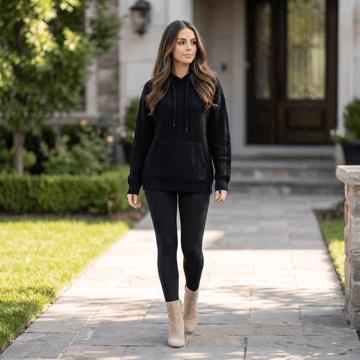 Chloe | Women's Cable Knit Pullover Hoodie