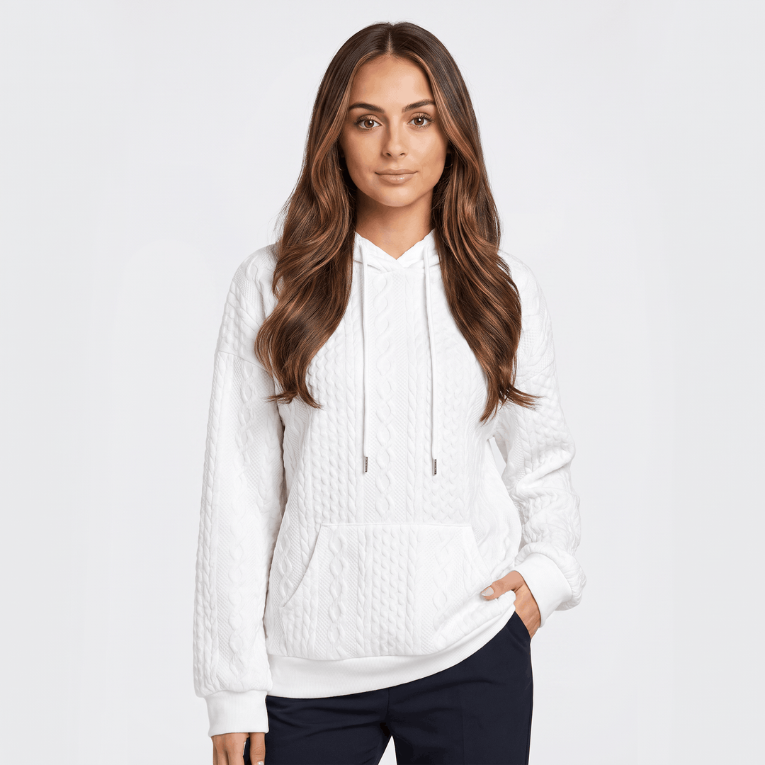 Chloe | Women's Cable Knit Pullover Hoodie