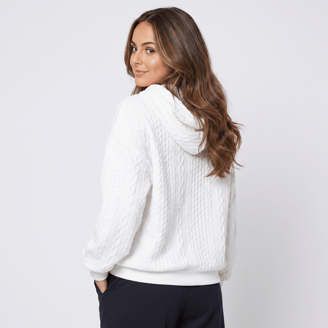 Chloe | Women's Cable Knit Pullover Hoodie