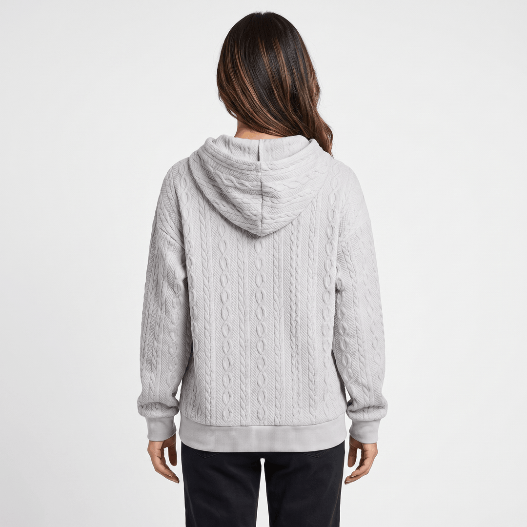 Chloe | Women's Cable Knit Pullover Hoodie