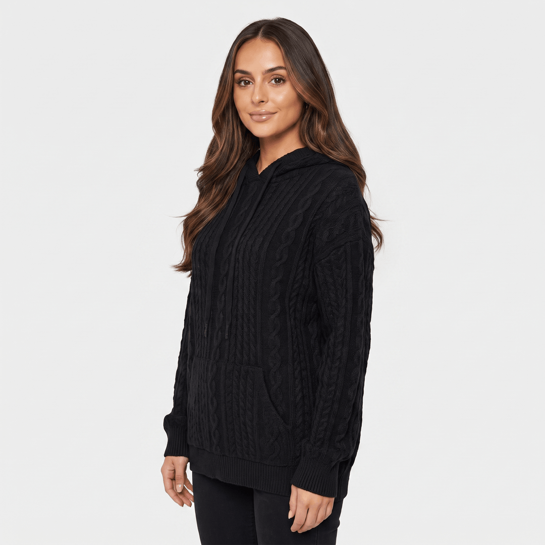 Chloe | Women's Cable Knit Pullover Hoodie