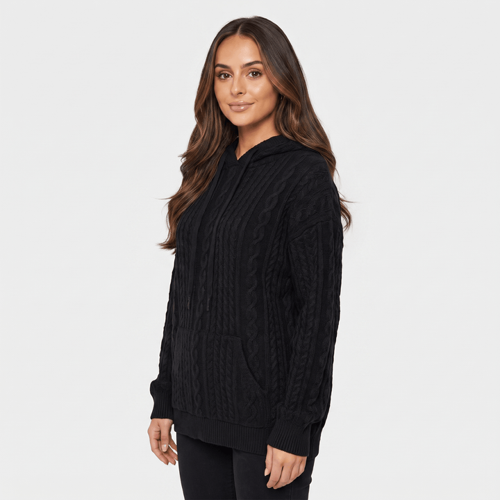 Chloe | Women's Cable Knit Pullover Hoodie