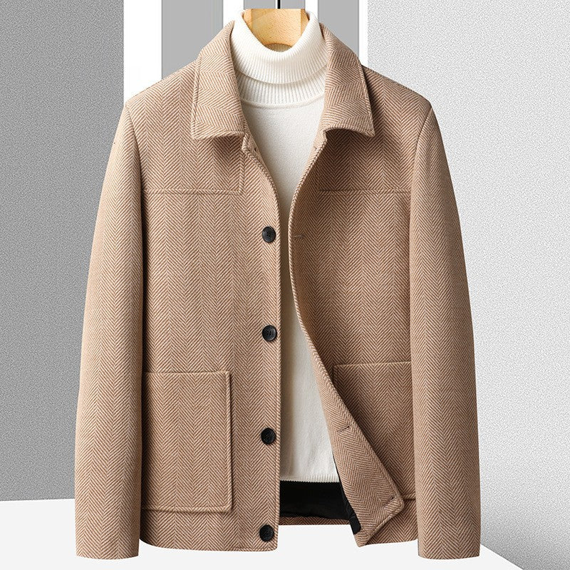 Chretien | Men's Herringbone Button Front Coat
