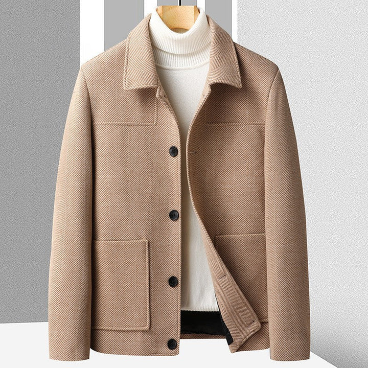 Chretien | Men's Herringbone Button Front Coat