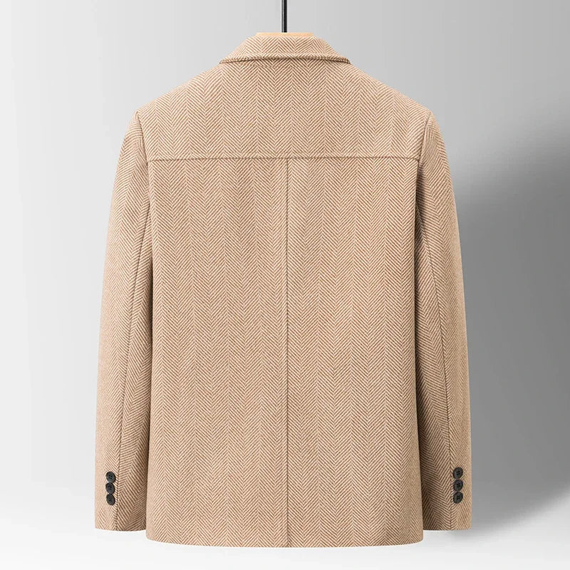 Chretien | Men's Herringbone Button Front Coat