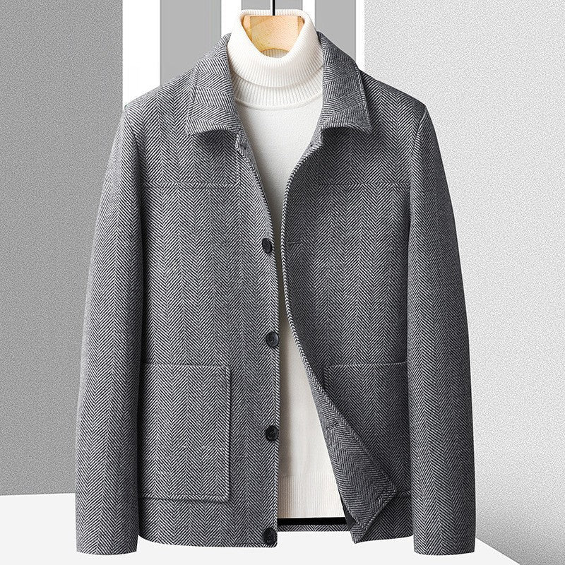 Chretien | Men's Herringbone Button Front Coat