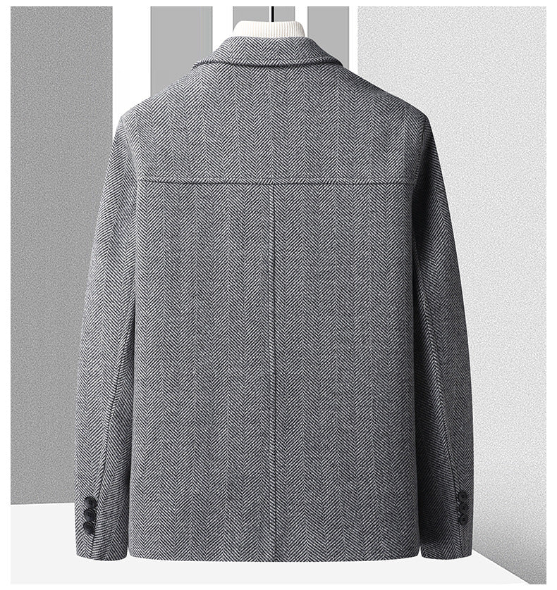 Chretien | Men's Herringbone Button Front Coat