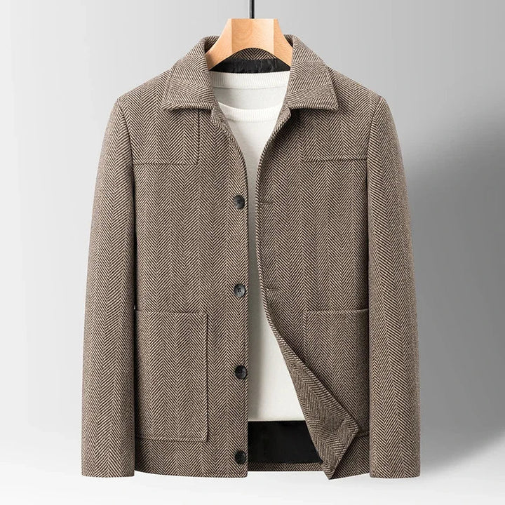 Chretien | Men's Herringbone Button Front Coat