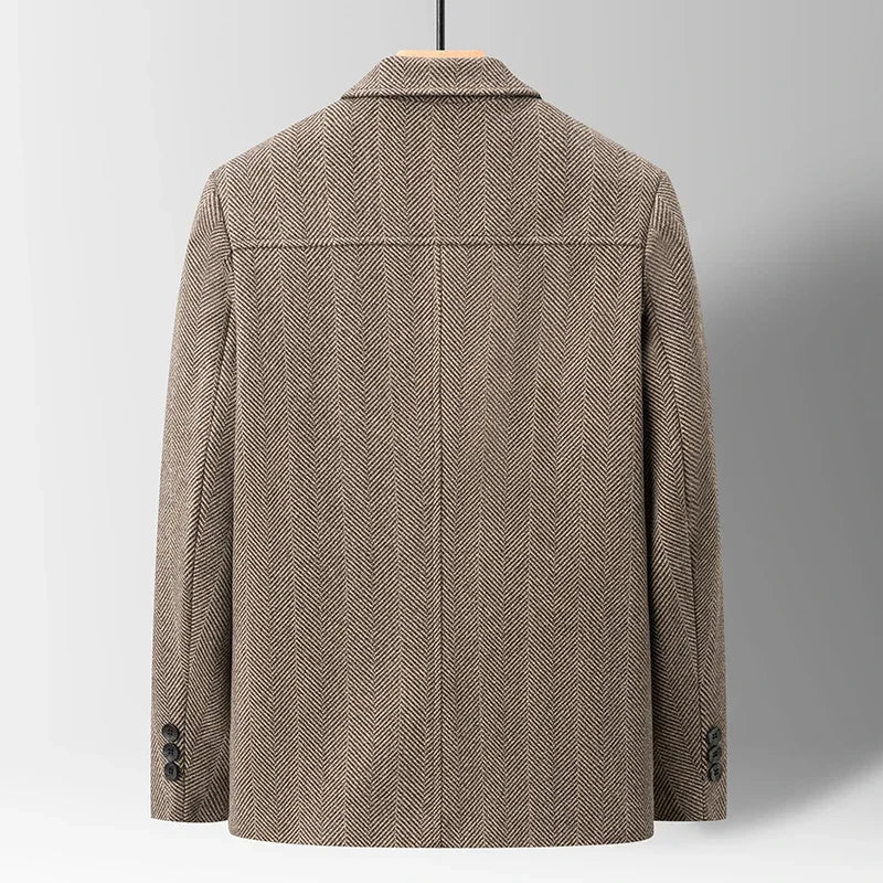 Chretien | Men's Herringbone Button Front Coat