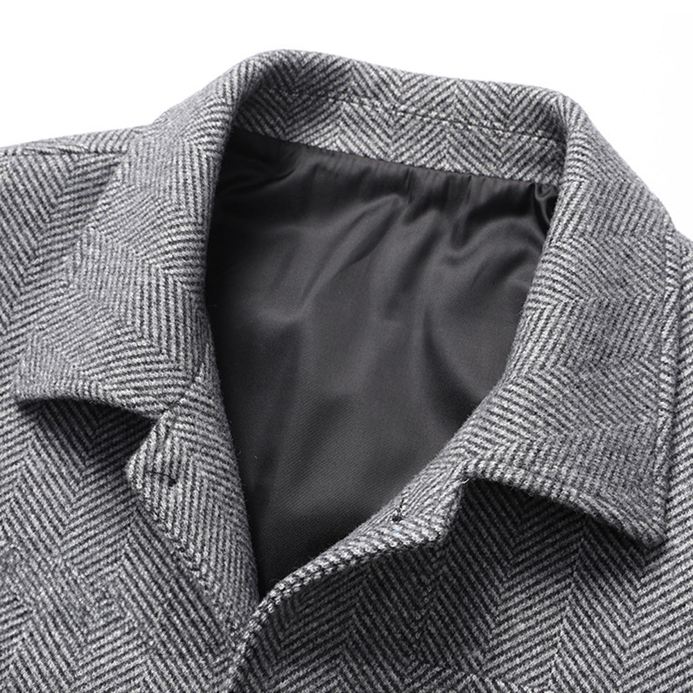 Chretien | Men's Herringbone Button Front Coat