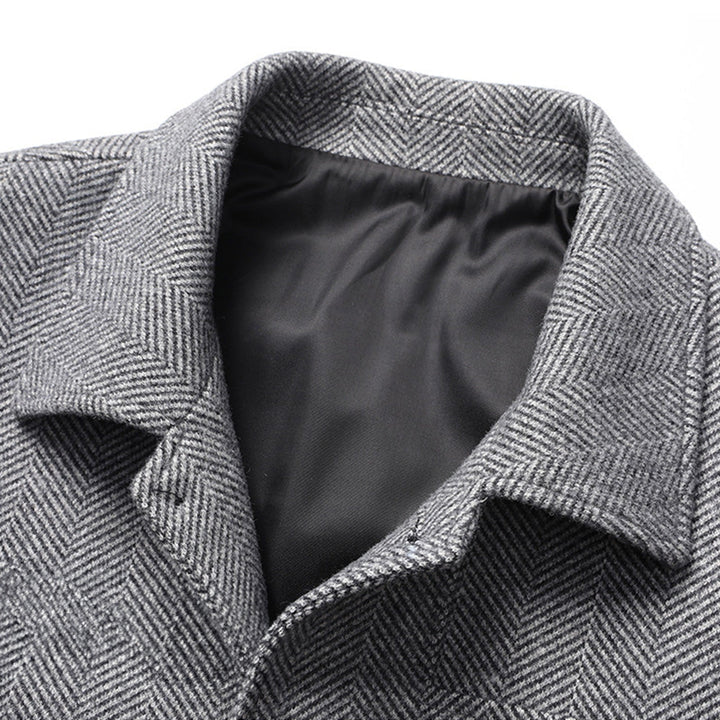 Chretien | Men's Herringbone Button Front Coat