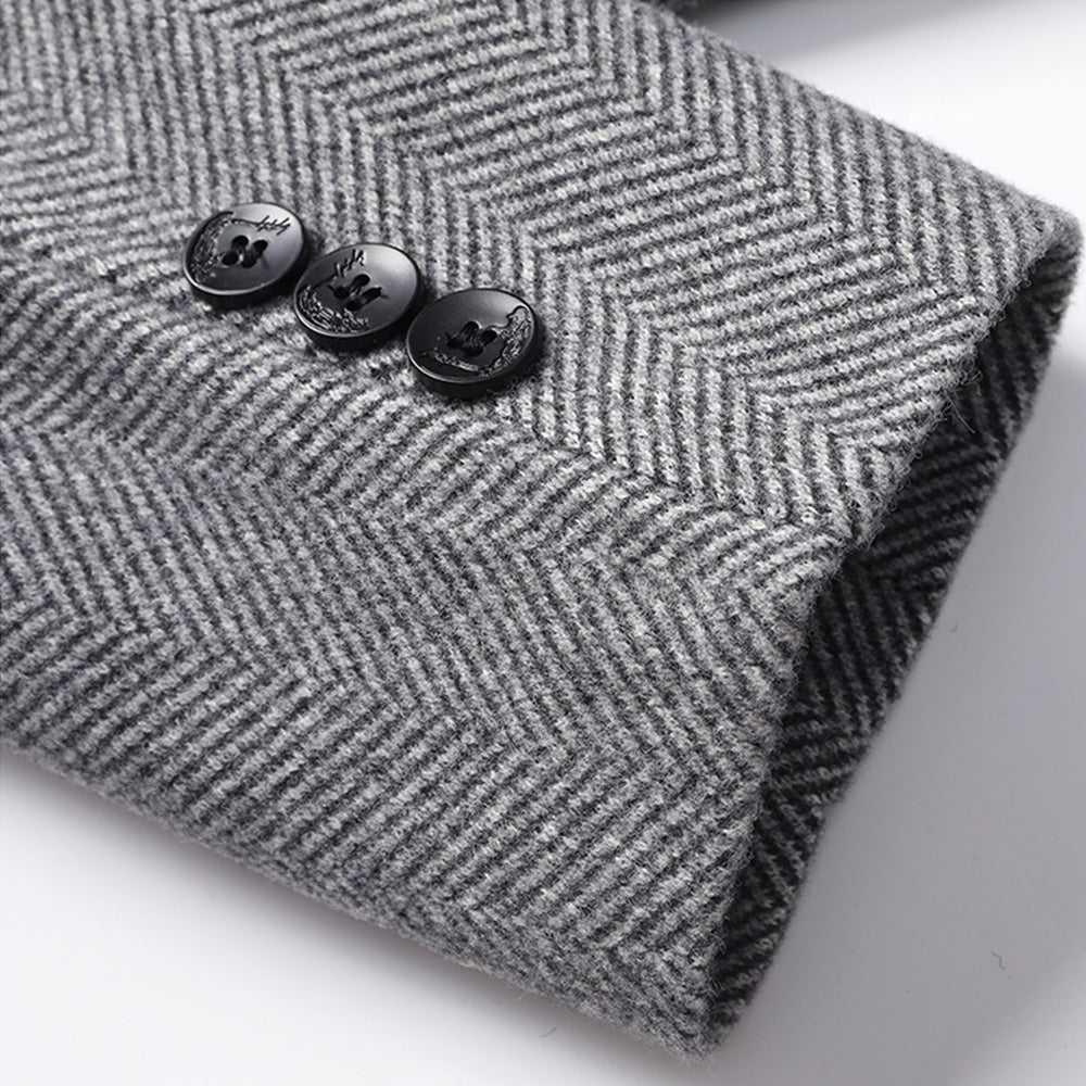 Chretien | Men's Herringbone Button Front Coat