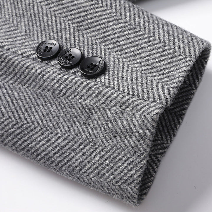 Chretien | Men's Herringbone Button Front Coat