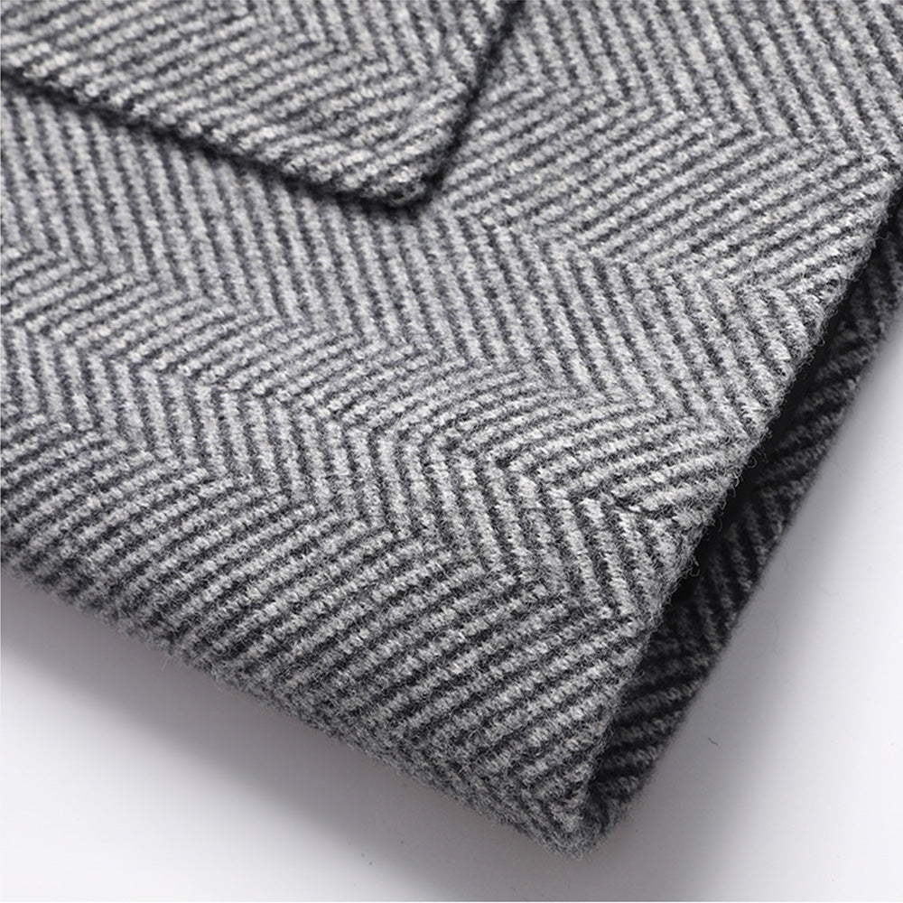 Chretien | Men's Herringbone Button Front Coat