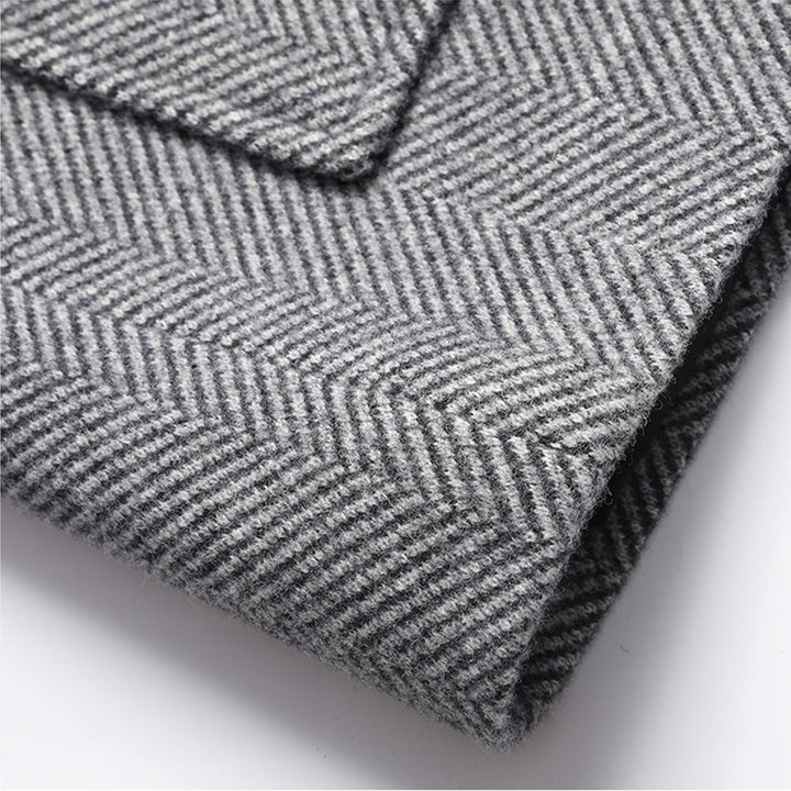 Chretien | Men's Herringbone Button Front Coat