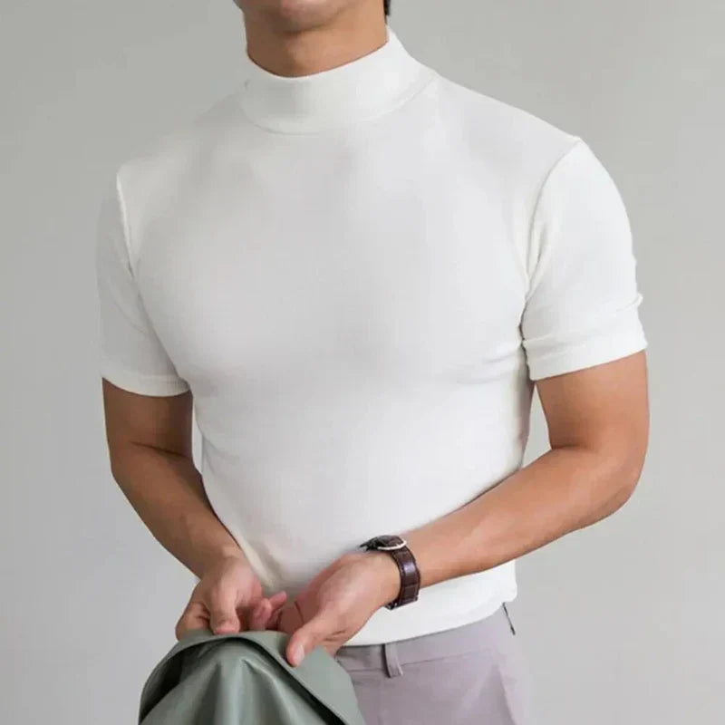 Christian | Men's Slim Fit Mock Neck Cotton T-Shirt