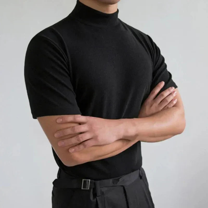 Christian | Men's Slim Fit Mock Neck Cotton T-Shirt