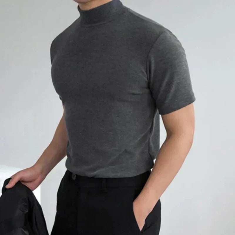 Christian | Men's Slim Fit Mock Neck Cotton T-Shirt