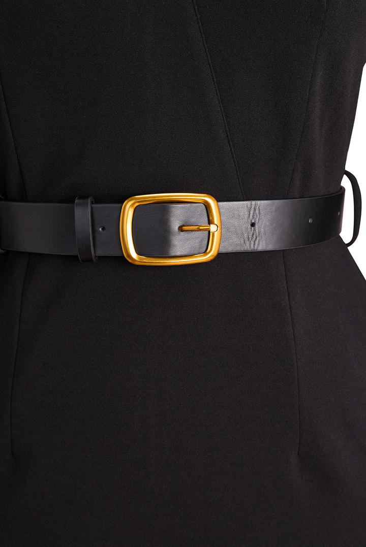 Claribel | Women's Mock Wrap Belted Pencil Midi Dress