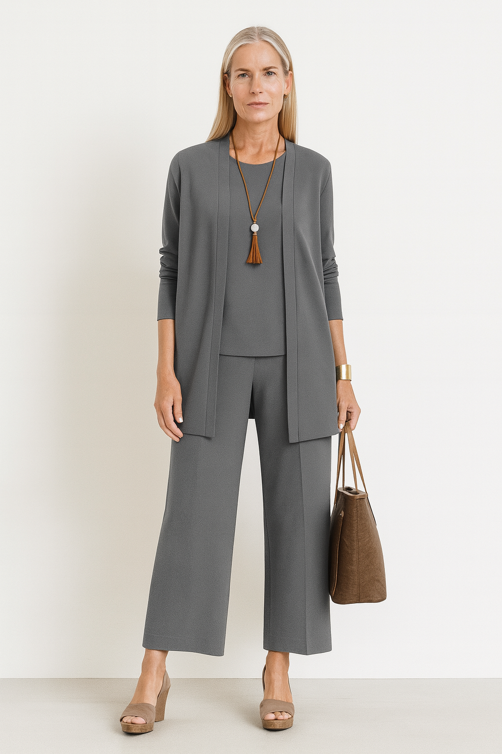 Clementine | Women's Clean-Line Draping Elegant Three-Piece Set