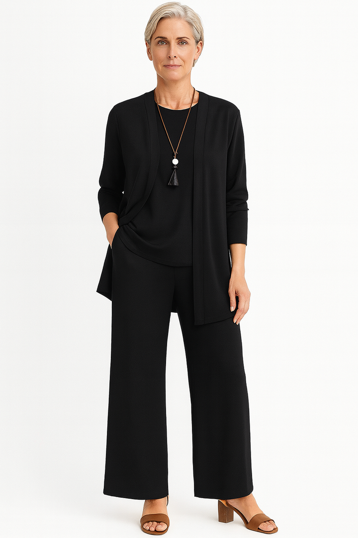 Clementine | Women's Clean-Line Draping Elegant Three-Piece Set