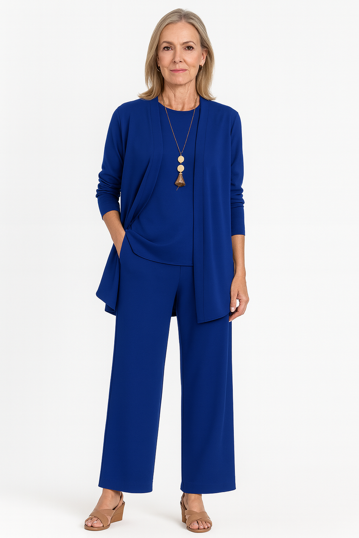 Clementine | Women's Clean-Line Draping Elegant Three-Piece Set