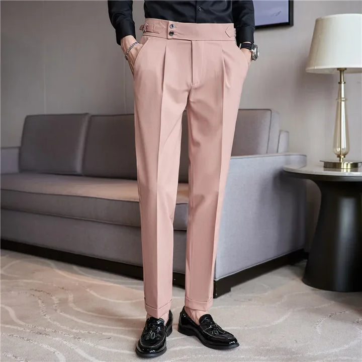 Clifford | Men's Double-Pleat High-Waist Tapered Trousers