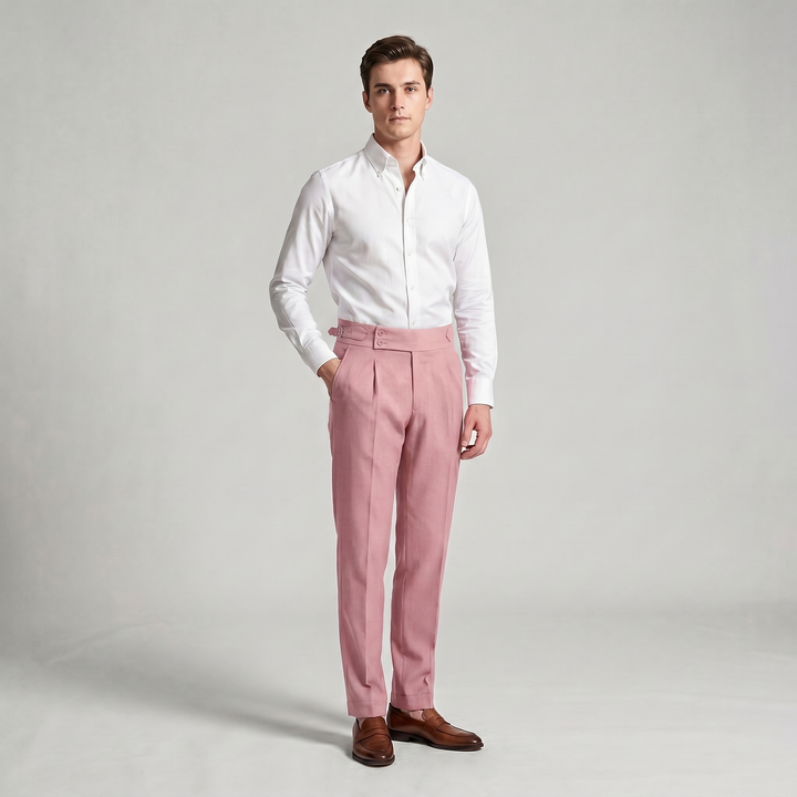 Clifford | Men's Double-Pleat High-Waist Tapered Trousers