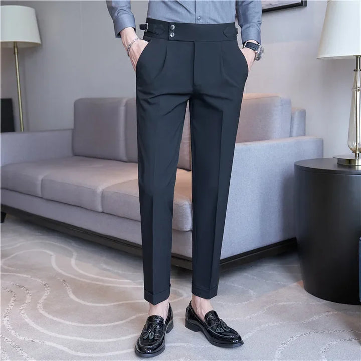 Clifford | Men's Double-Pleat High-Waist Tapered Trousers