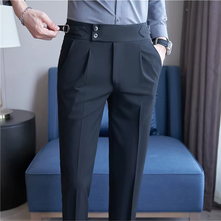 Clifford | Men's Double-Pleat High-Waist Tapered Trousers