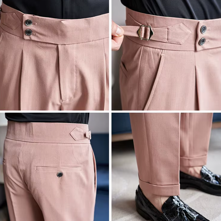 Clifford | Men's Double-Pleat High-Waist Tapered Trousers