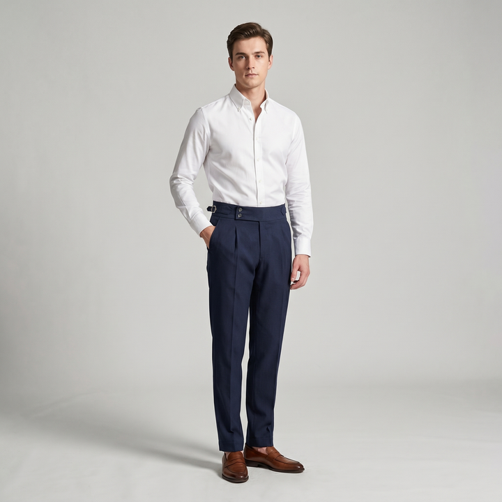Clifford | Men's Double-Pleat High-Waist Tapered Trousers