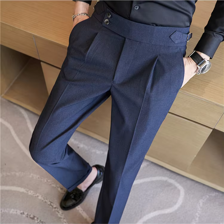 Clifford | Men's Double-Pleat High-Waist Tapered Trousers