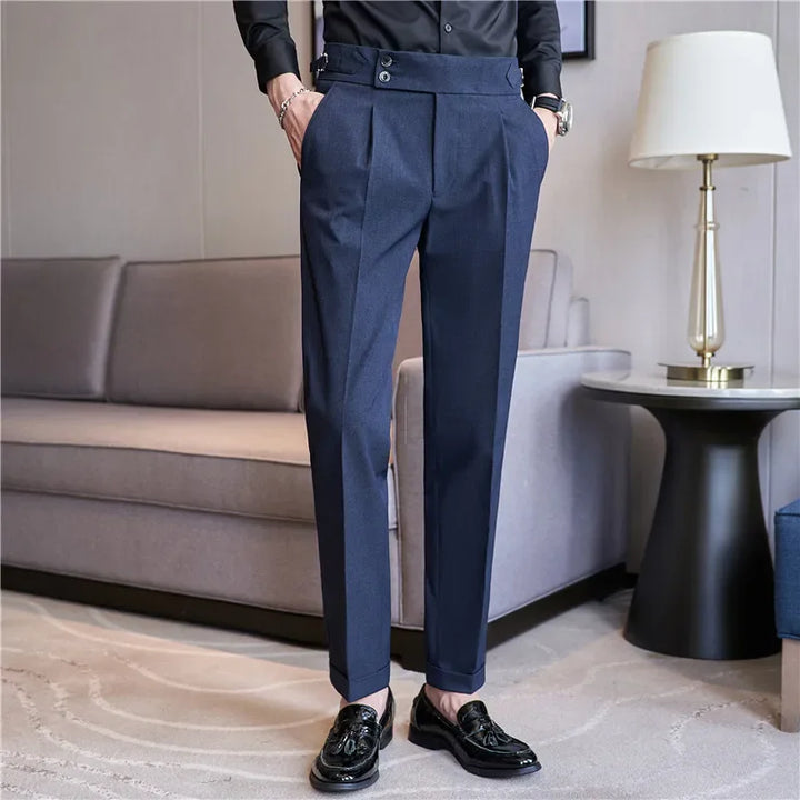 Clifford | Men's Double-Pleat High-Waist Tapered Trousers