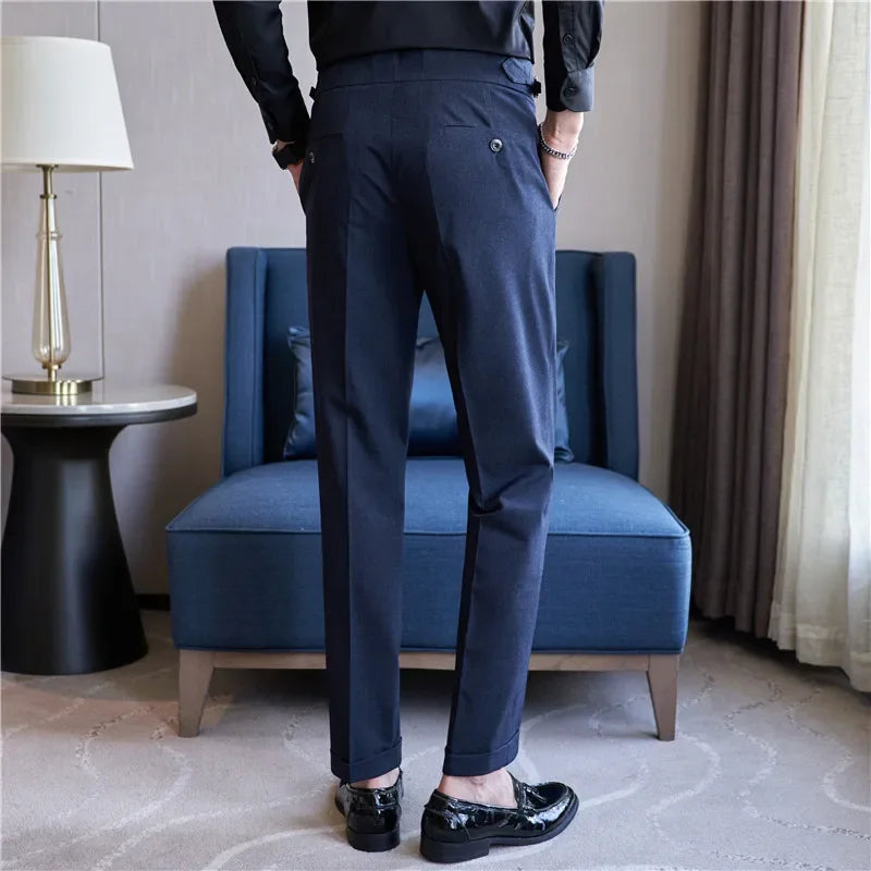 Clifford | Men's Double-Pleat High-Waist Tapered Trousers
